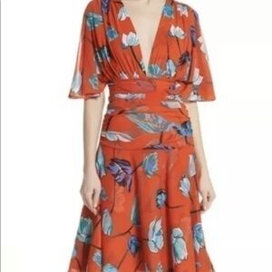 DIANE VON FURSTENBERG Flutter Sleeve Cinch Waist Dress brand new with tags